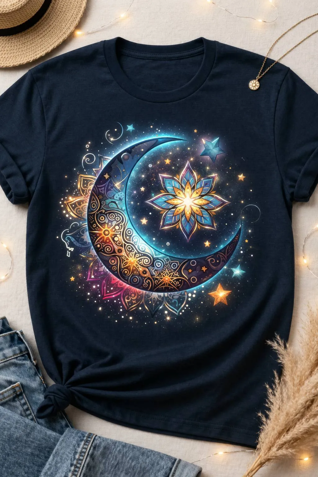 Celestial Moon Star Glow from 2 Sisters Tanks, Teez & More