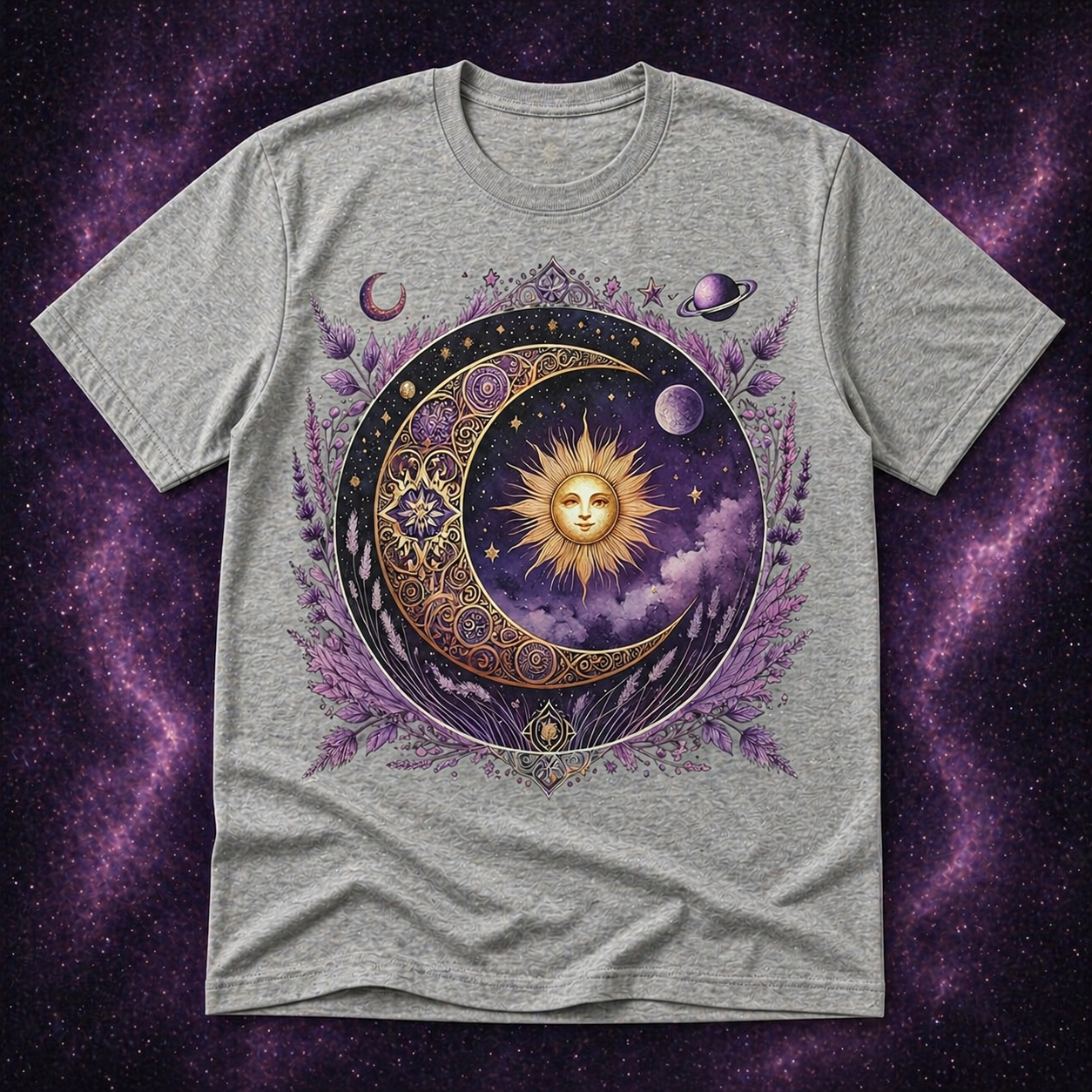 Celestial Moon Sun Aura Tee from 2 Sisters Tanks, Teez & More
