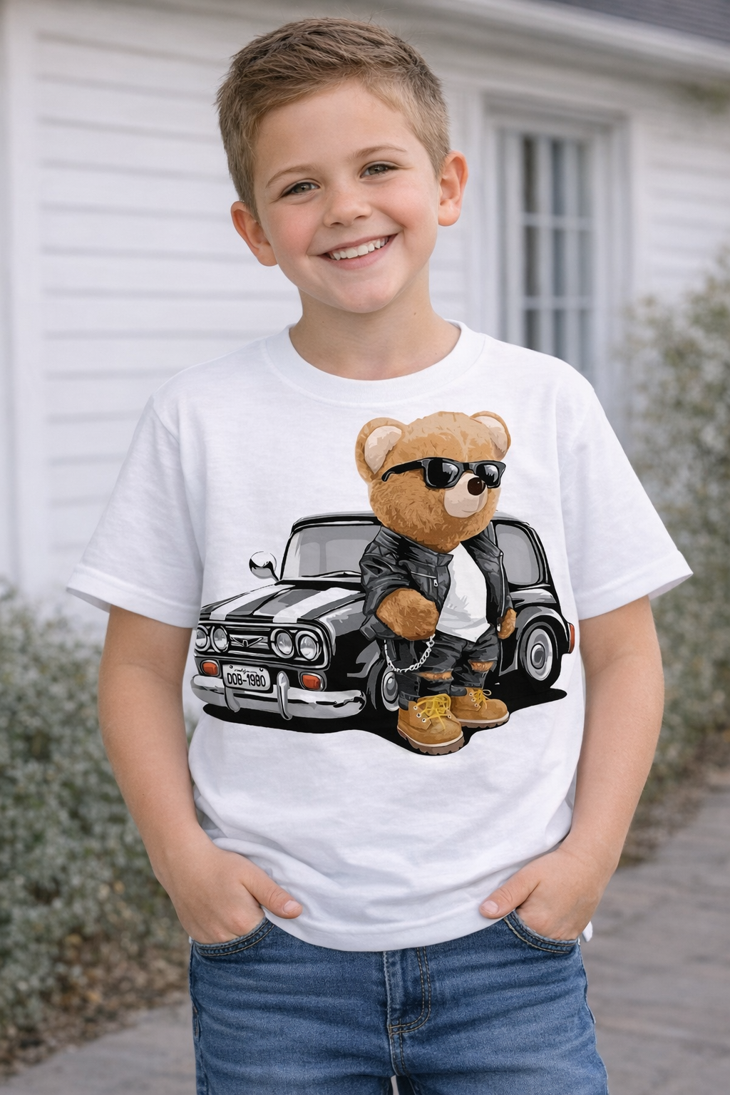 Cool Bear With Car from 2 Sisters Tanks, Teez & More