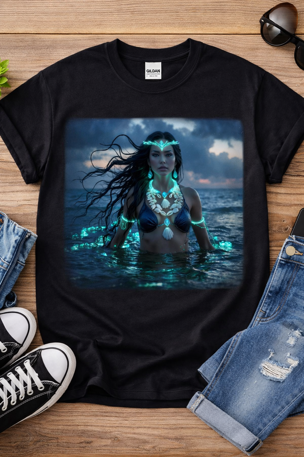 Emerald Tide Mermaid from 2 Sisters Tanks, Teez & More