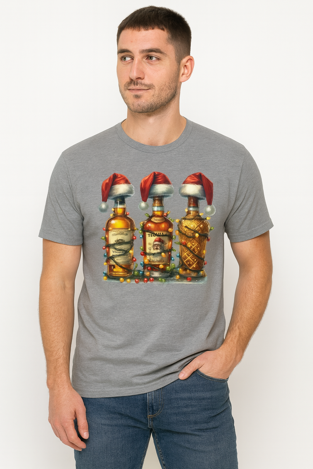 Rolled Gildan 5000 Adult Unisex T-Shirt in various colors displayed Navy and Black.