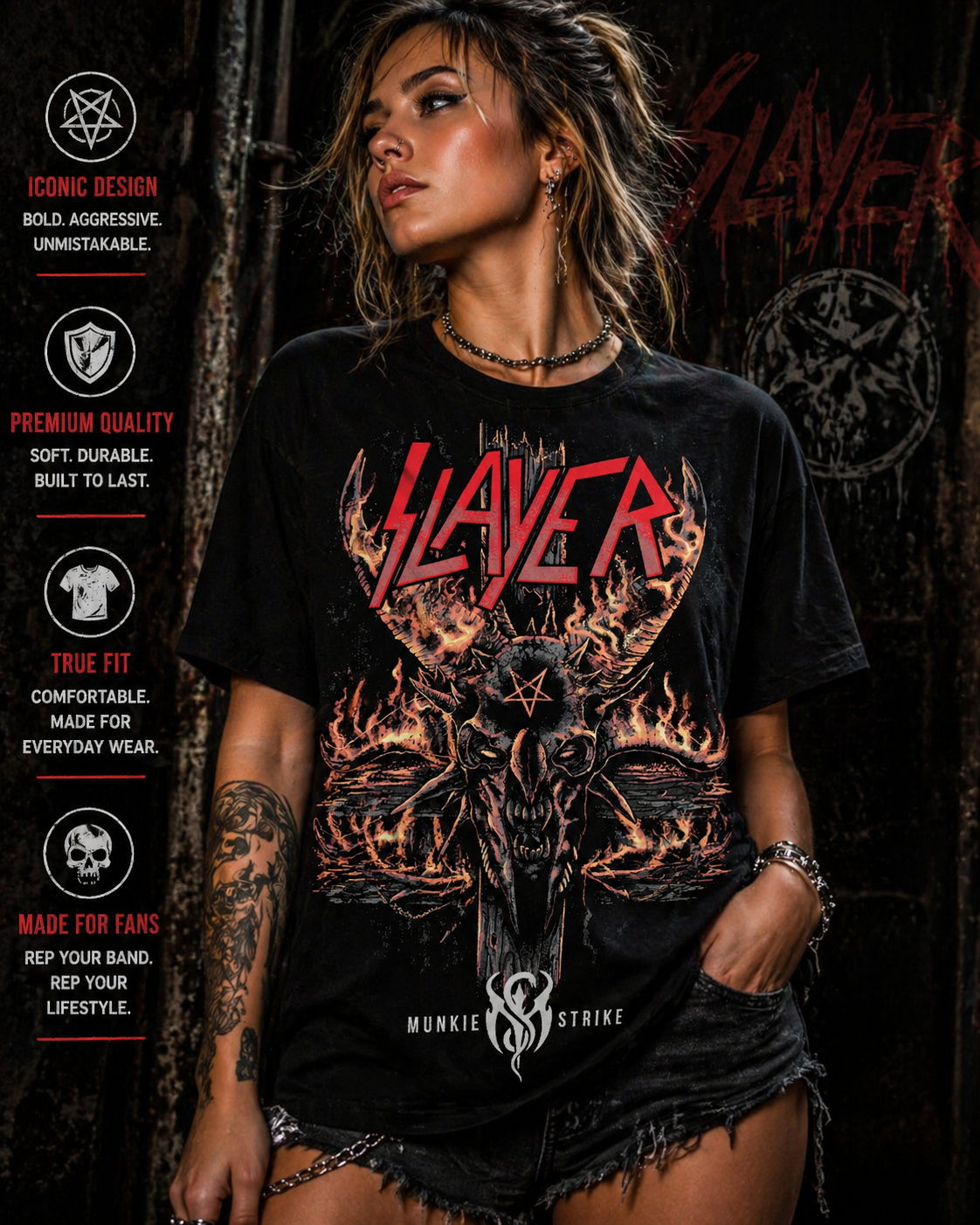 Hellfire Reign Demon Skull from 2 Sisters Tanks, Teez & More
