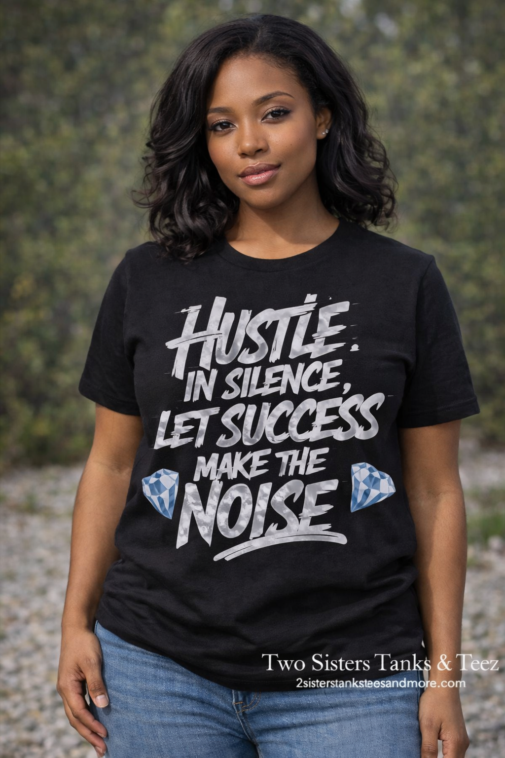 Hustle In Silence from 2 Sisters Tanks, Teez & More