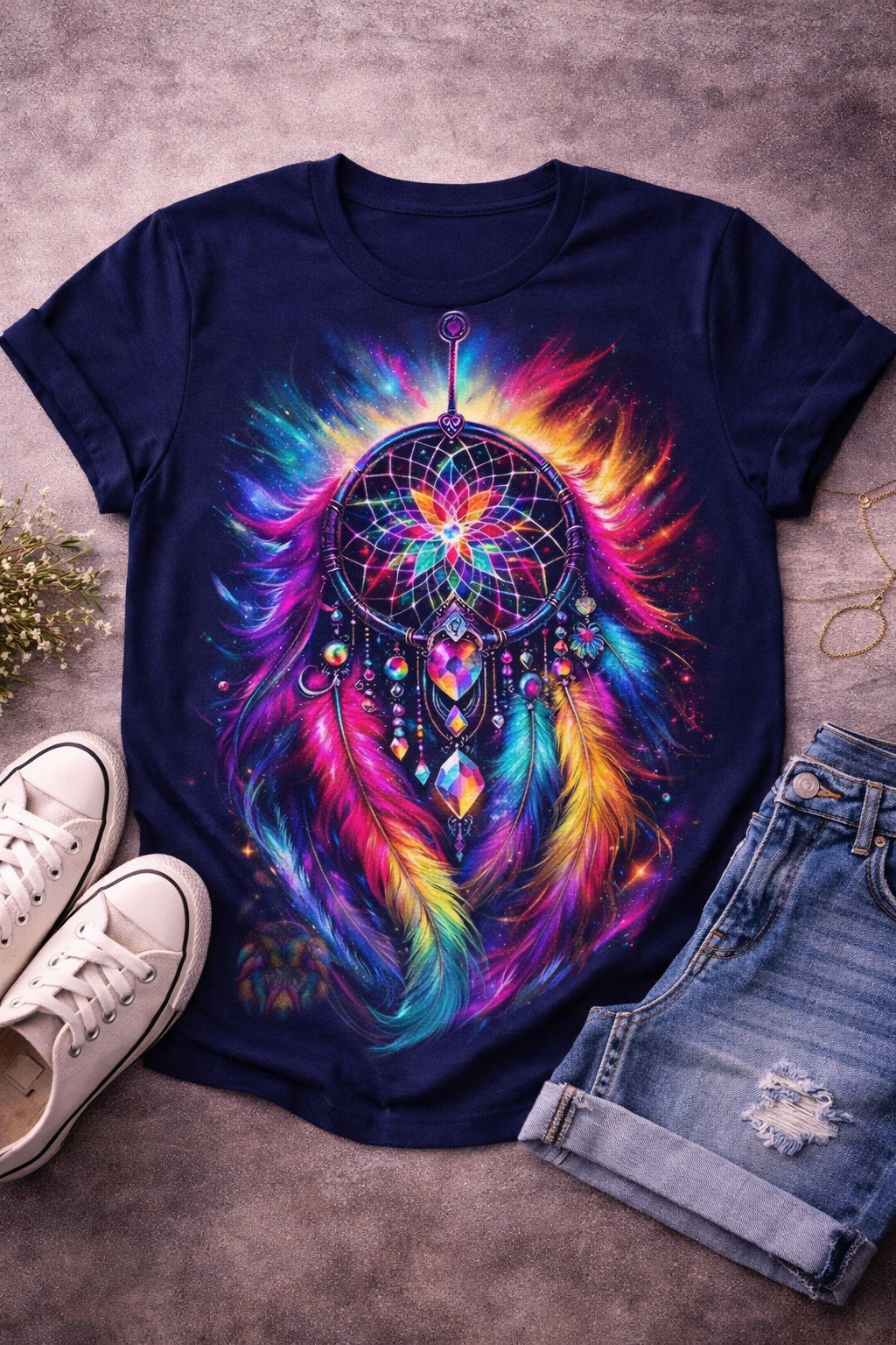 Radiant Rainbow Dreamcatcher from 2 Sisters Tanks, Teez & More
