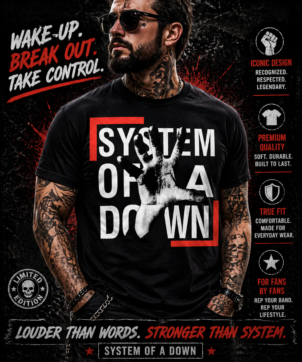 Take Control Rebel Hand from 2 Sisters Tanks, Teez & More