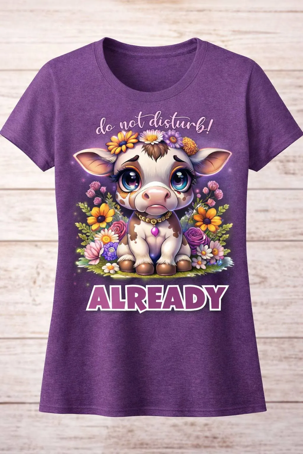 The Already Disturbed Floral Cow from 2 Sisters Tanks, Teez & More