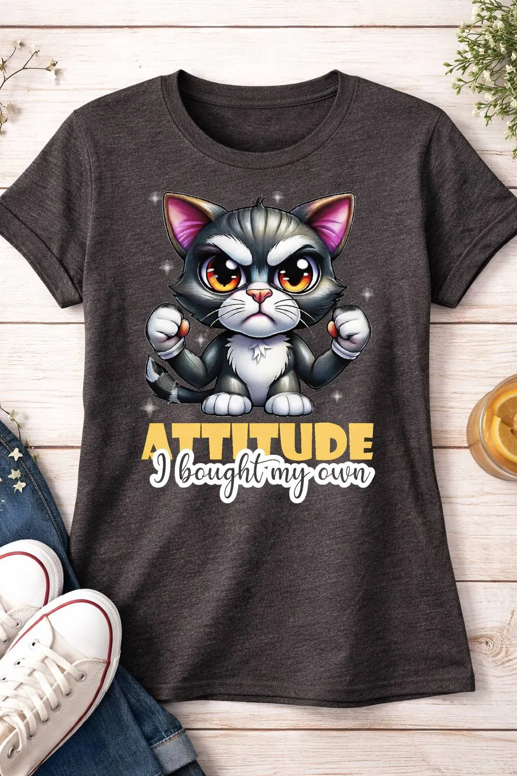 The Own Your Attitude Feisty Feline from 2 Sisters Tanks, Teez & More