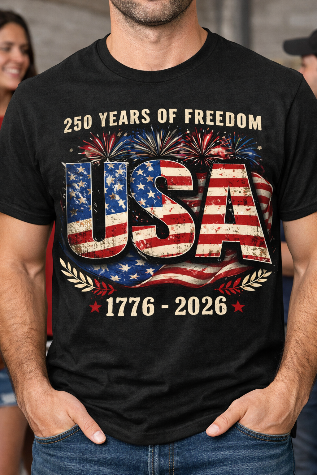 USA 250 Years Of Freedom from 2 Sisters Tanks, Teez & More