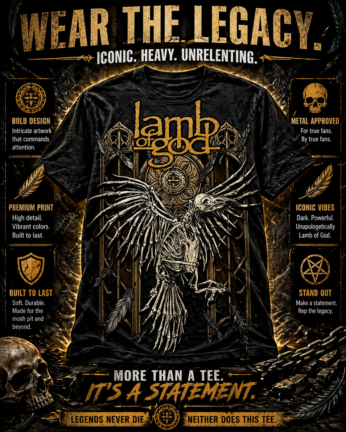 Wear The Legacy Metal Angel Graphic from 2 Sisters Tanks, Teez & More