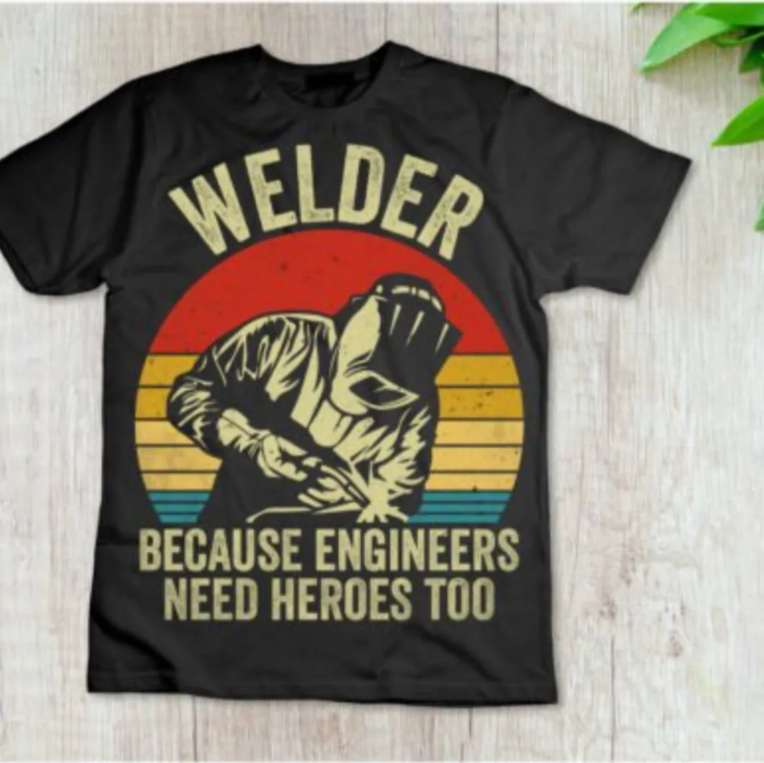 Welder because engineers need heroes too on a black t-shirt design Wonderful Weld.