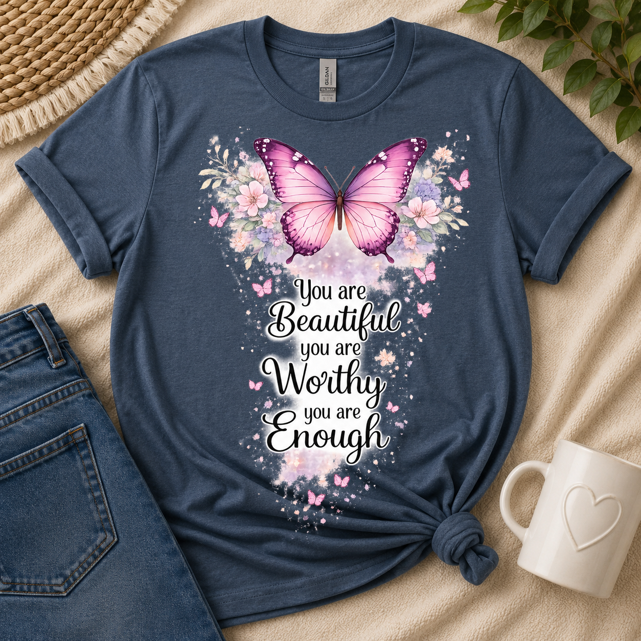 You Are Enough Butterfly from 2 Sisters Tanks, Teez & More